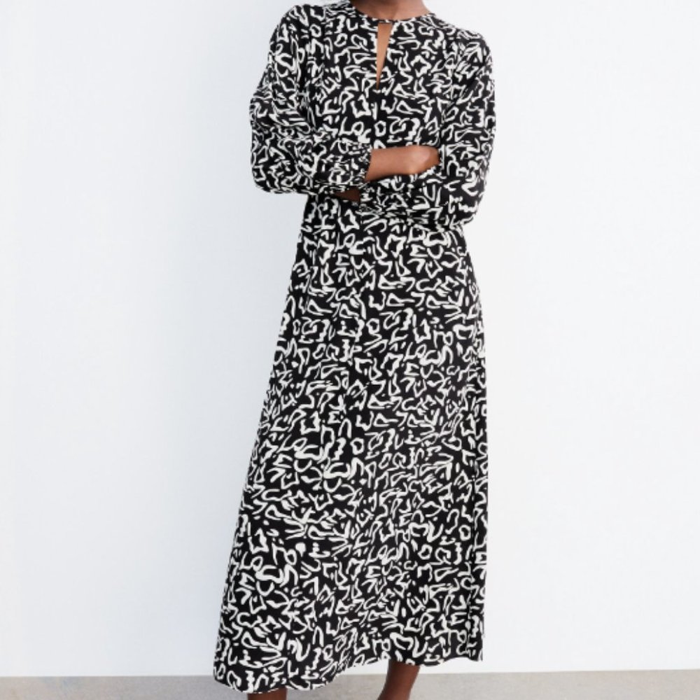 Zara Printed Midi Dress